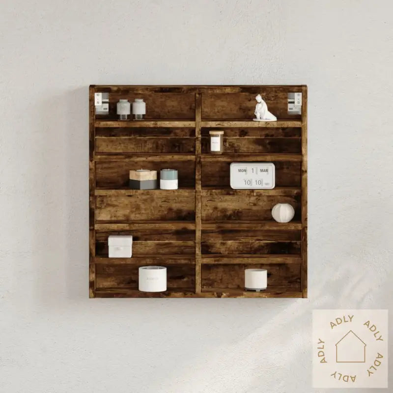 Hyller Røkt Eik 60X8,5X58 Cm Konstruert Tre
