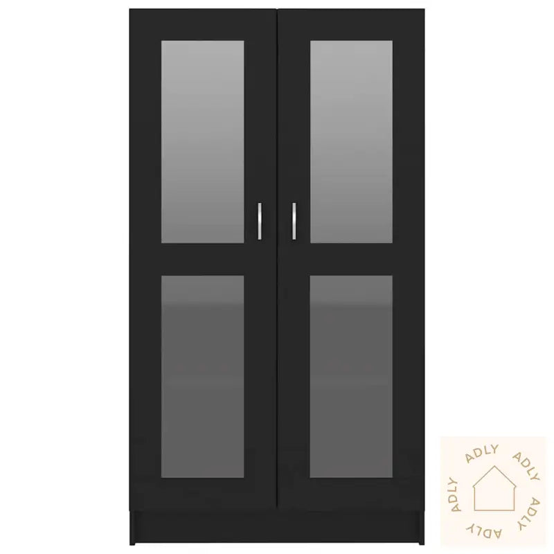 Vitrine Svart 82,5X30,5X150 Cm Konstruert Tre