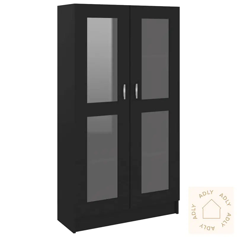 Vitrine Svart 82,5X30,5X150 Cm Konstruert Tre
