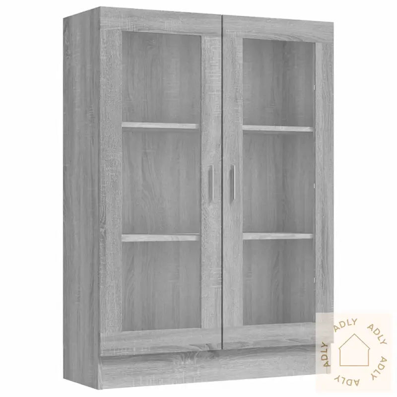 Vitrineskap Grå Sonoma 82,5X30,5X115 Cm Konstruert Tre