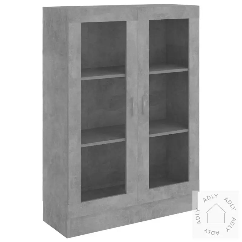 Vitrine Betonggrå 82,5X30,5X115 Cm Konstruert Tre