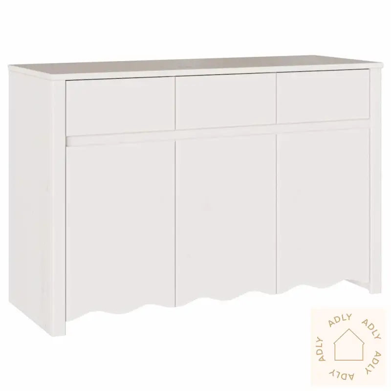 Sideboard "Drammen" Hvit 114X43X75,5 Cm Solid Tre Furu
