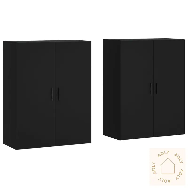 Veggskap 2 Stk Svart 69,5X34X90 Cm