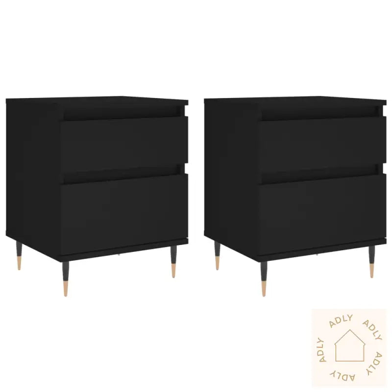 Nattbord 2 Stk Svart 40X35X50 Cm Konstruert Tre