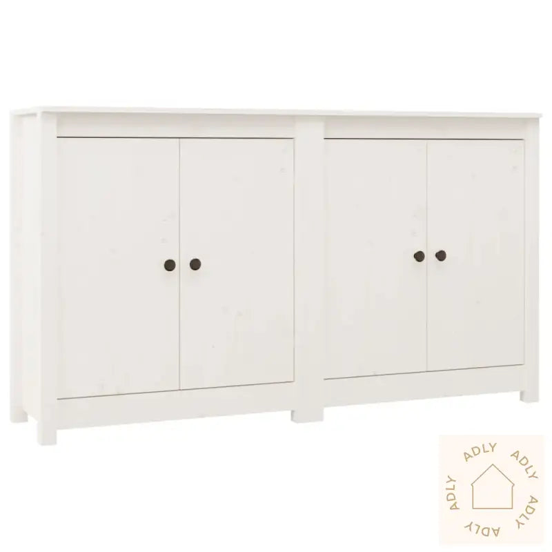 Skjenker 2 Stk Hvit 70X35X80 Cm Heltre Furu