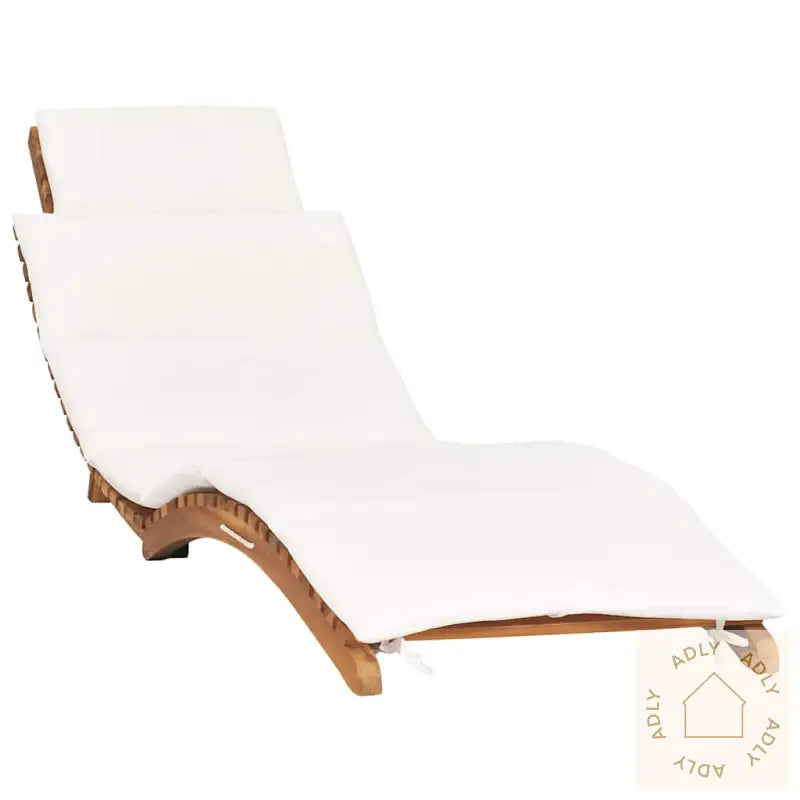 Sammenleggbar Solseng Med Kremhvit Pute Heltre Teak