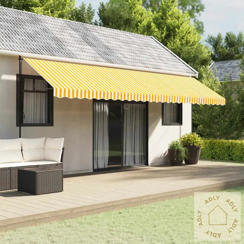 Erstatningsstoff For Markisekappe Gul Og Hvit Stripe 6 M