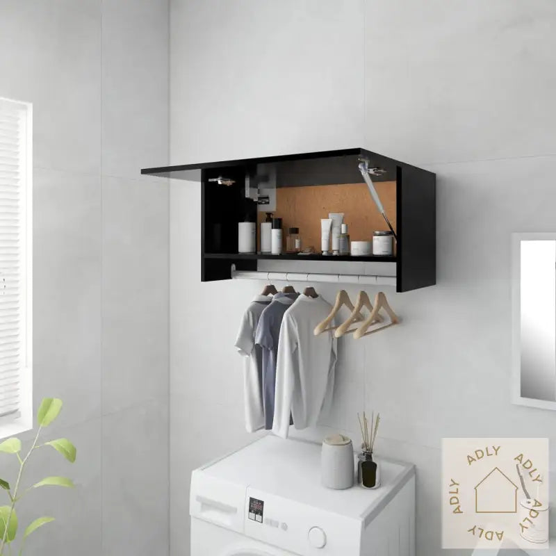 Garderobe Svart 70X32,5X35 Cm Konstruert Tre