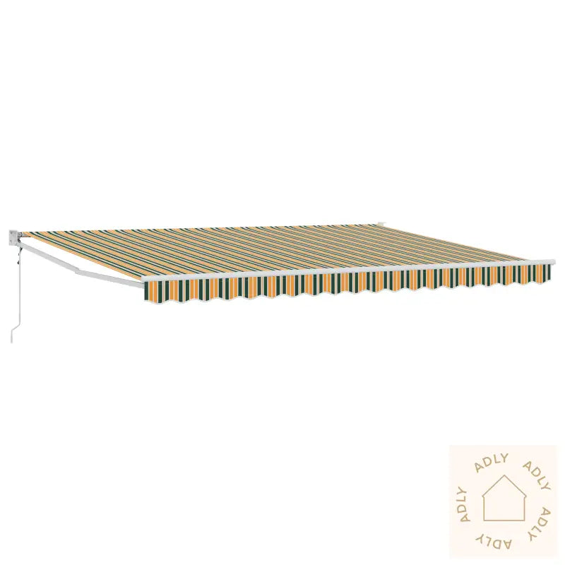 Automatisk Uttrekkbar Markise Grønn Og Gul 450X300 Cm