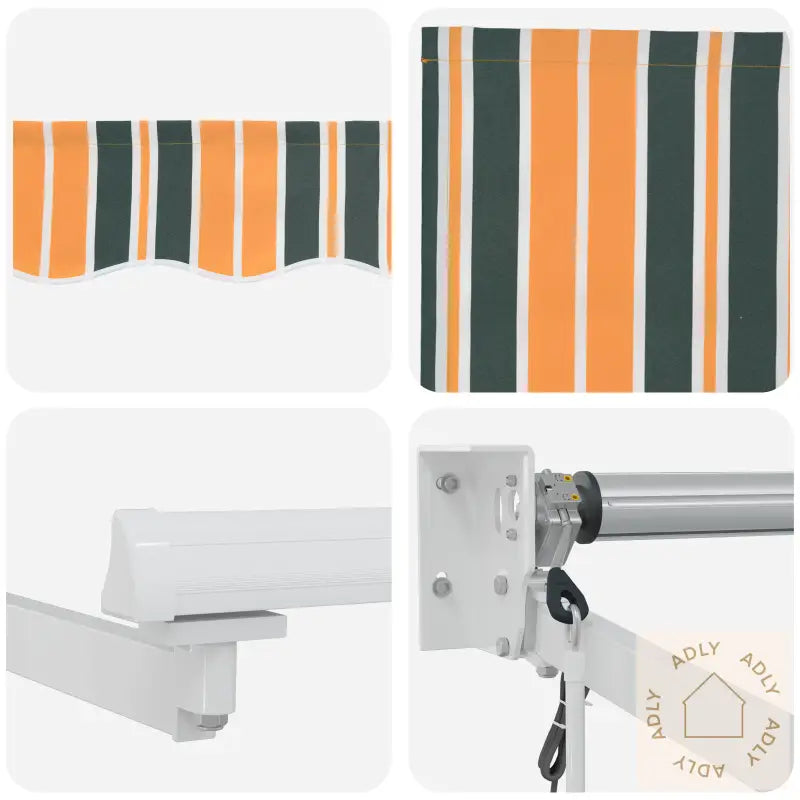 Automatisk Uttrekkbar Markise Grønn Og Gul 300X250 Cm