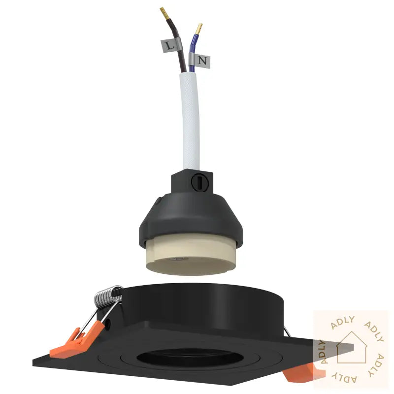 Innfelte Spotlights 6 Stk Firkantede Gu10 Svart 91X91 Mm