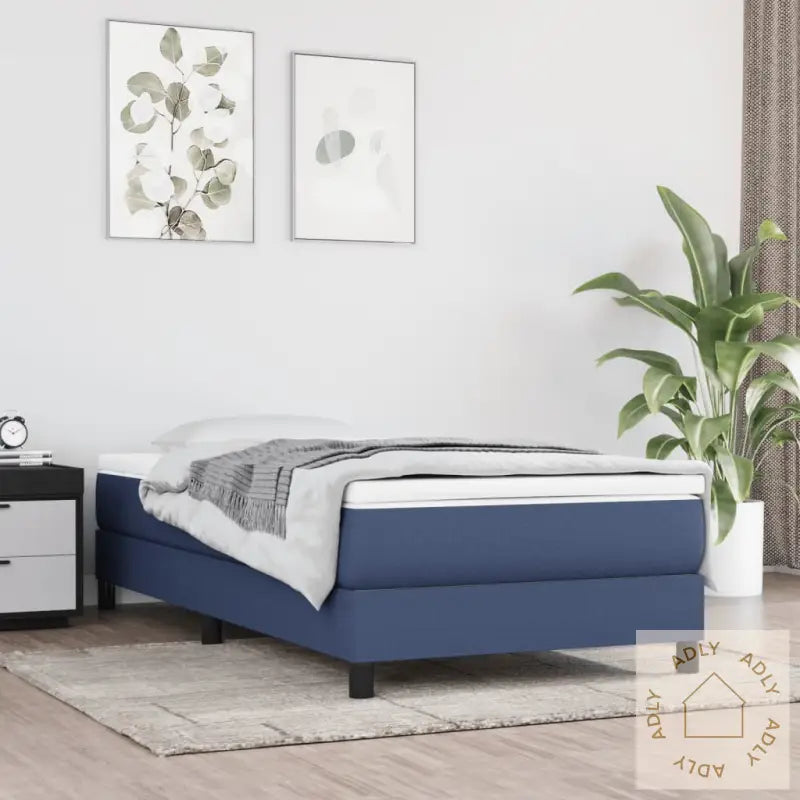 Madrass Med Pocketfjær Blå 80X200X20 Cm Stoff