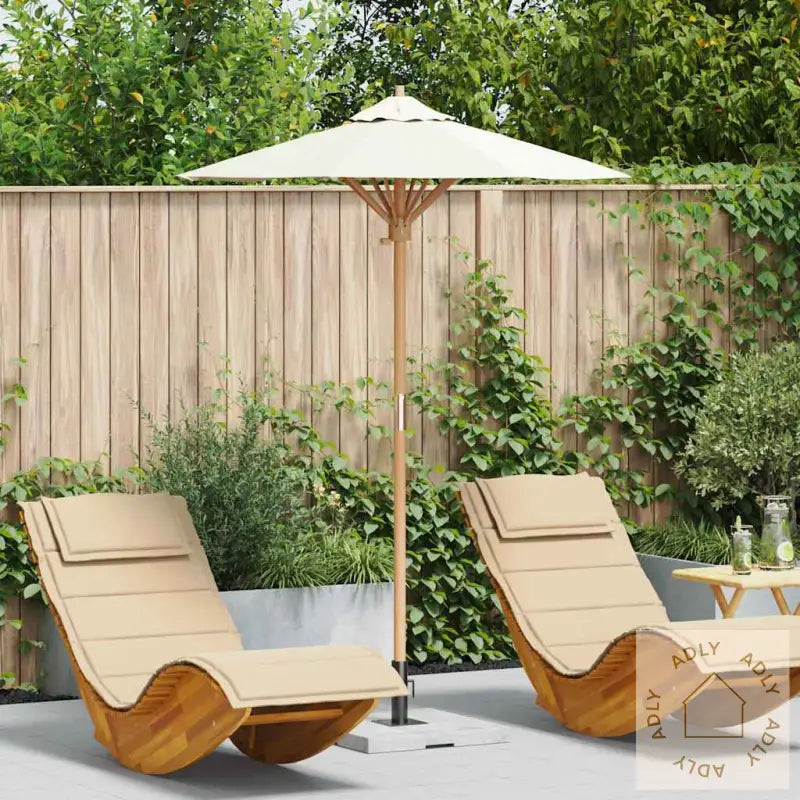 Hageparasol Kremhvit 150X210 Cm Bambus