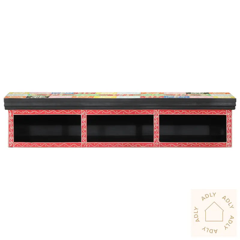 Tv-Hylle Vegghengt Flerfarget 100X30X22Cm Konstruert Tre