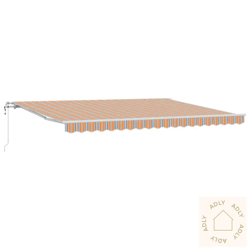 Flerfarget Stripe Automatisk Uttrekkbar Markise 450X300 Cm