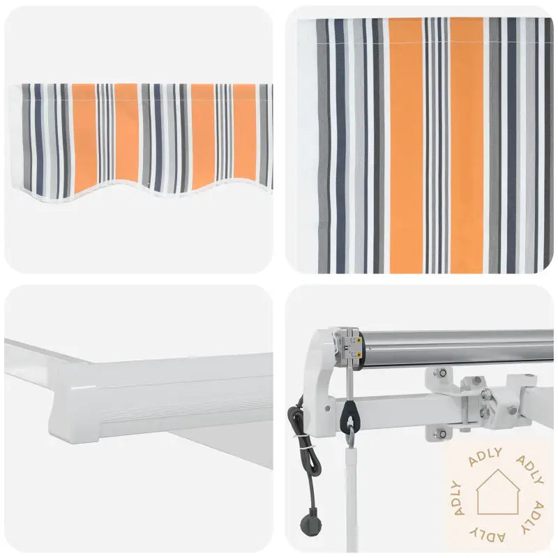 Flerfarget Stripe Automatisk Uttrekkbar Markise 450X300 Cm