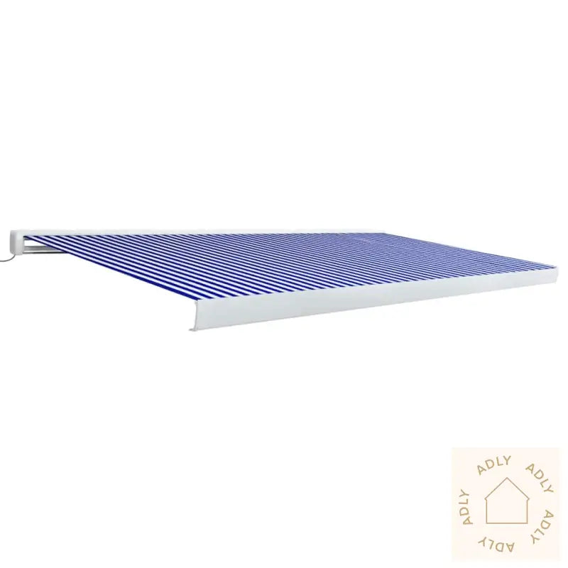 Motorisert Kassettmarkise 500X300 Cm Blå Og Hvit