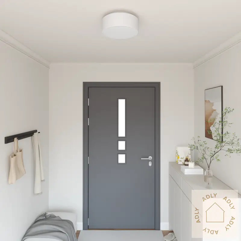 Taklamper Flush Mount Hvit Ø 30 Cm Stoff E27