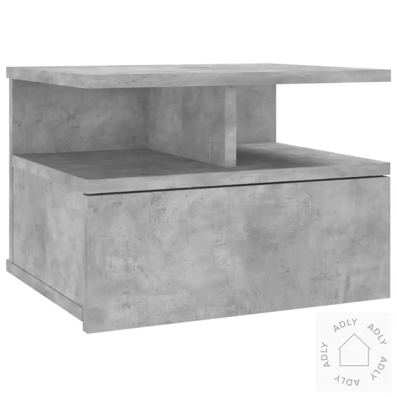 Flytende Nattbord Betonggrå 40X31X27 Cm Konstruert Tre