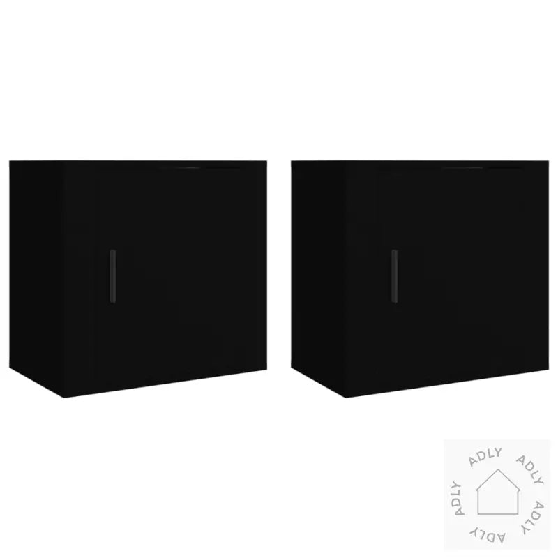 Veggmonterte Nattbord 2 Stk Svart 50X30X47 Cm