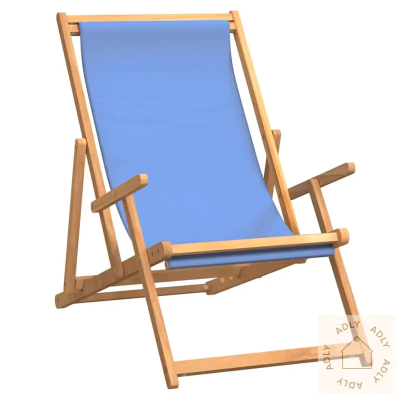 Sammenleggbar Strandstol Heltre Teak Blå