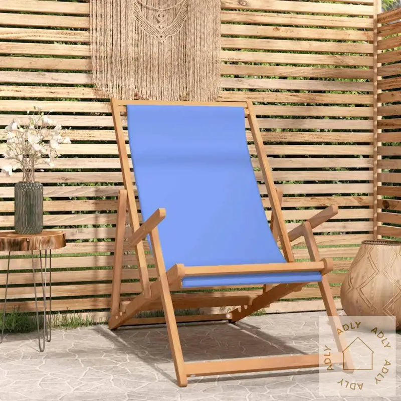 Sammenleggbar Strandstol Heltre Teak Blå