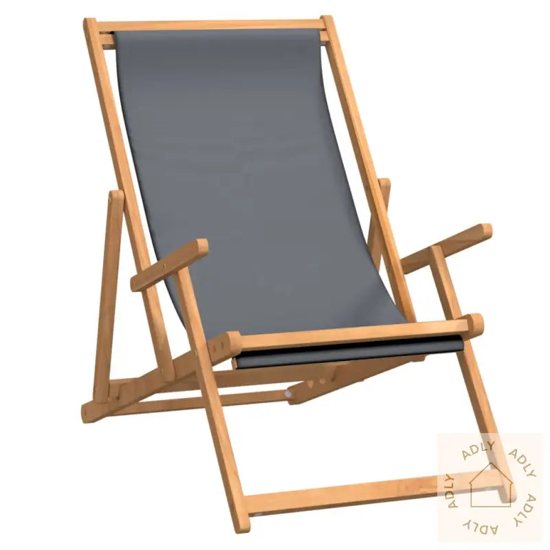 Sammenleggbar Strandstol Heltre Teak Grå