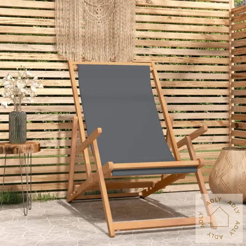 Sammenleggbar Strandstol Heltre Teak Grå
