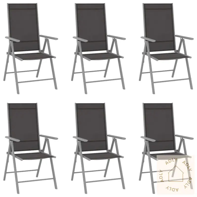 Foldbare Hagestoler 6 Stk Textilene Svart