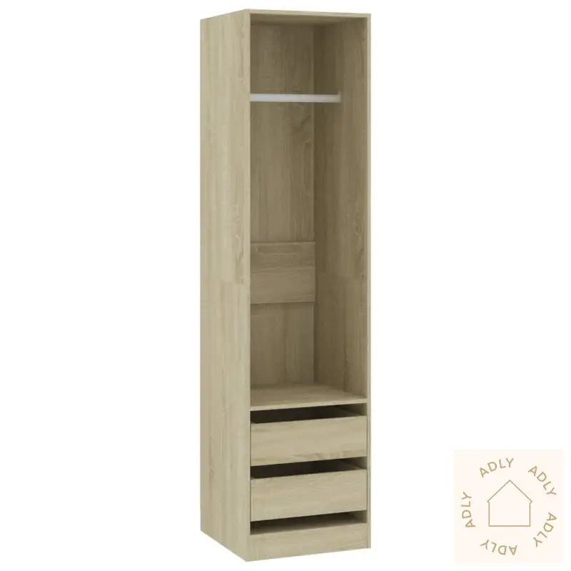 Garderobe Med Skuffer Sonoma Eik 50X50X200 Cm Konstruert Tre
