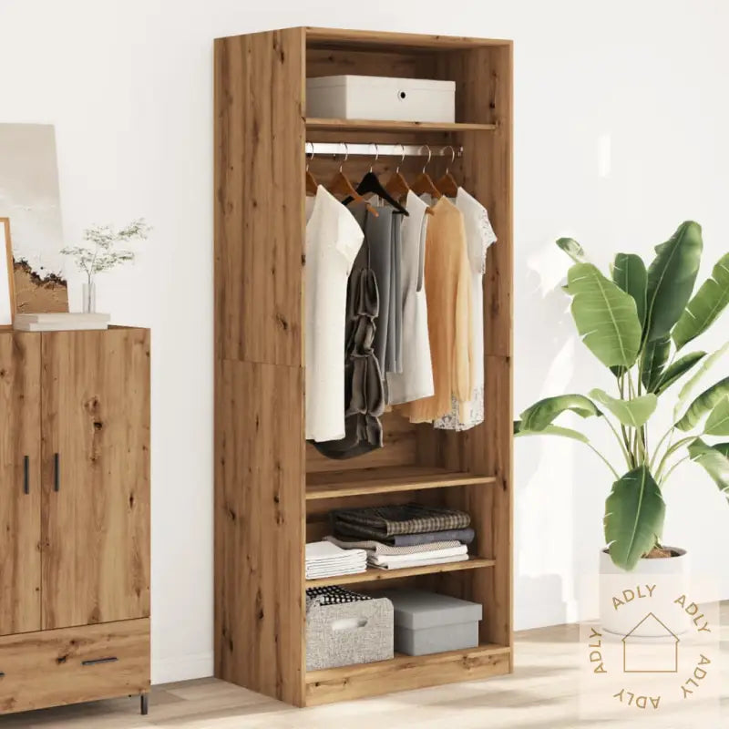 Garderobe Artisan Eik 80X50X200 Cm Konstruert Tre