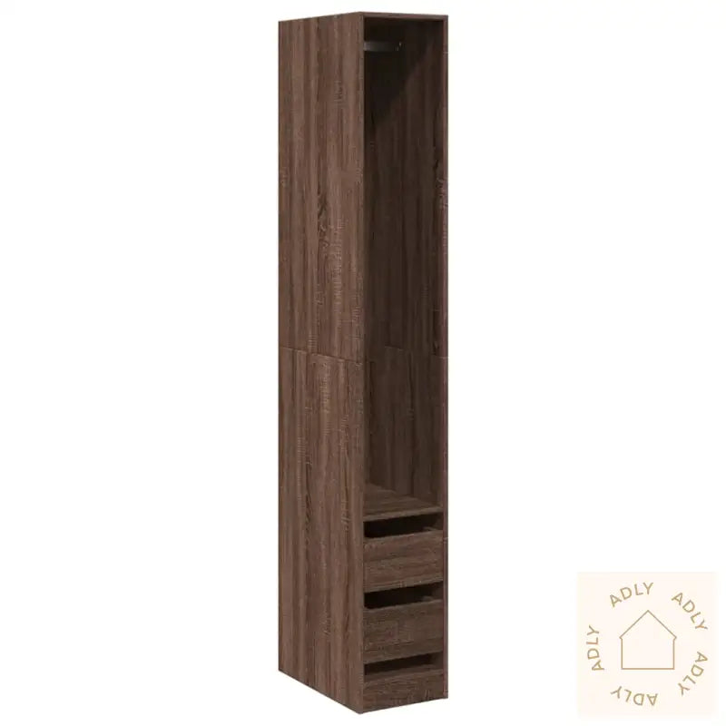 Garderobe Brun Eik 30X50X200 Cm Konstruert Tre