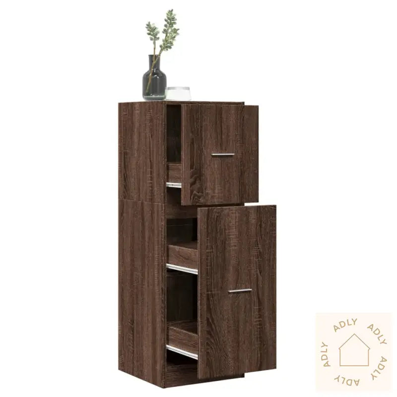 Apotekskap Brun Eik 40X41X118 Cm Konstruert Tre