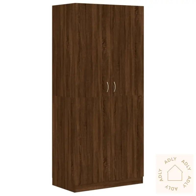 Garderobe Brun Eik 90X52X200 Cm Konstruert Tre