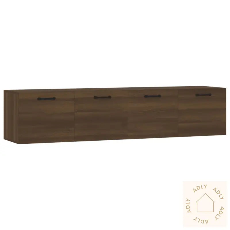 Veggskap 2 Stk Brun Eik 60X36,5X35 Cm Konstruert Tre