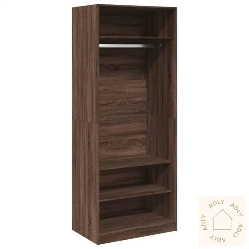 Garderobe Brun Eik 80X50X200 Cm Konstruert Tre