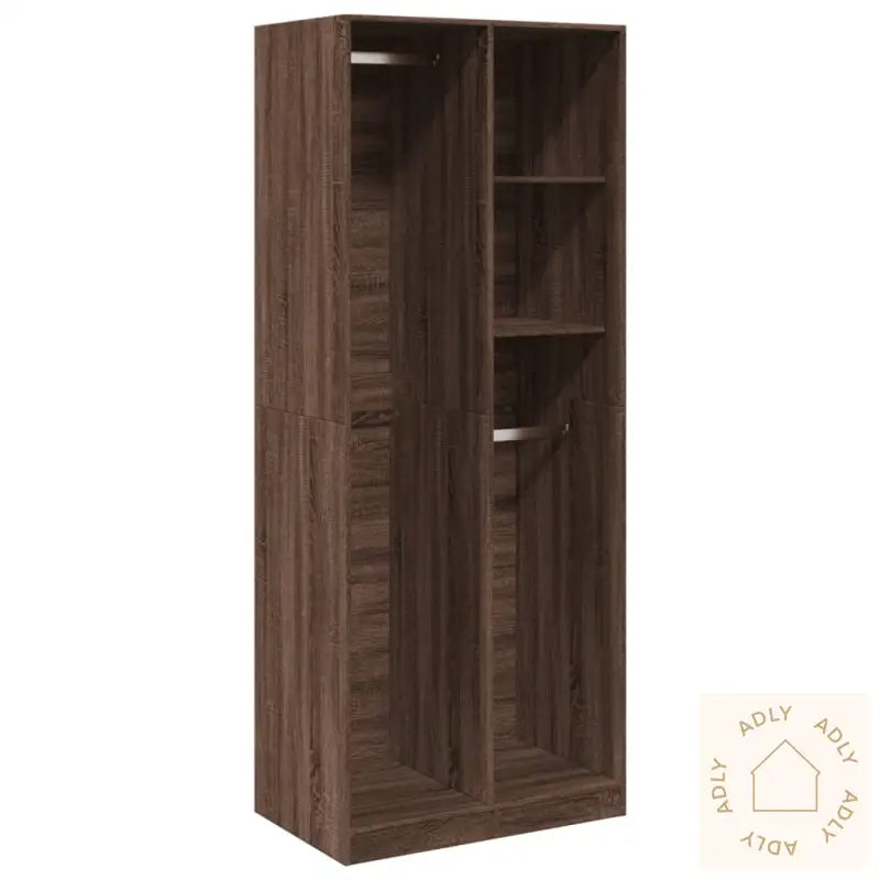 Garderobe Brun Eik 80X50X200 Cm Konstruert Tre