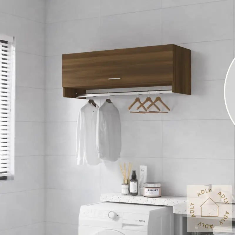 Garderobe Brun Eik 100X32,5X35 Cm Konstruert Tre