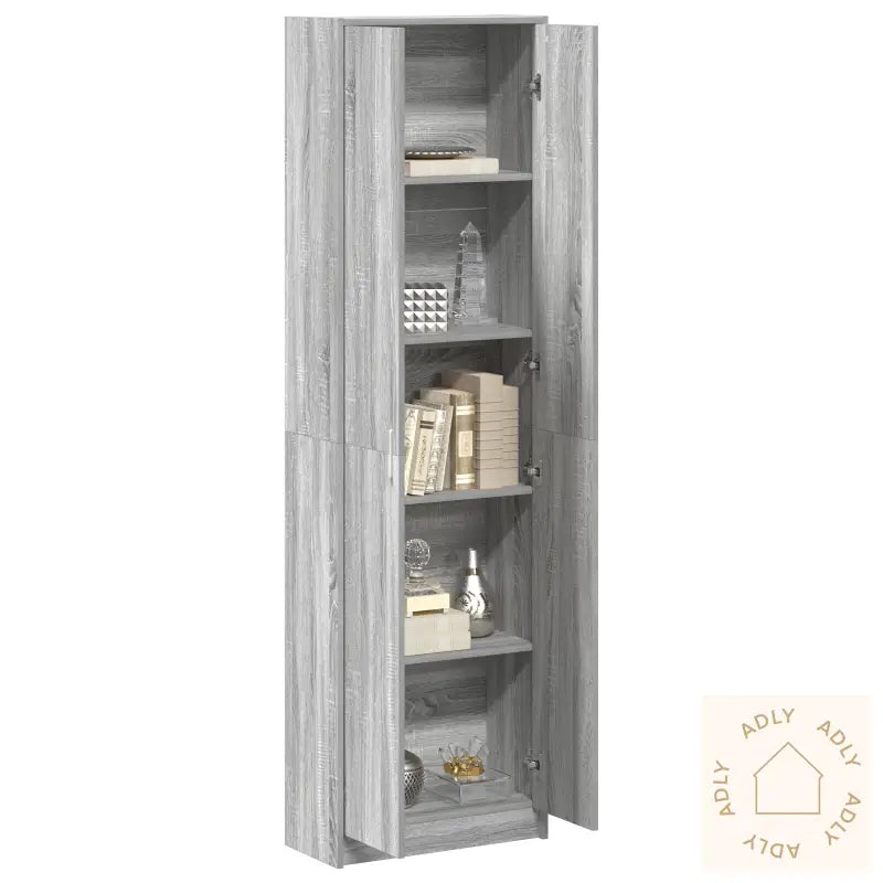 Garderobe Grå Sonoma 55X25X189 Cm Konstruert Tre