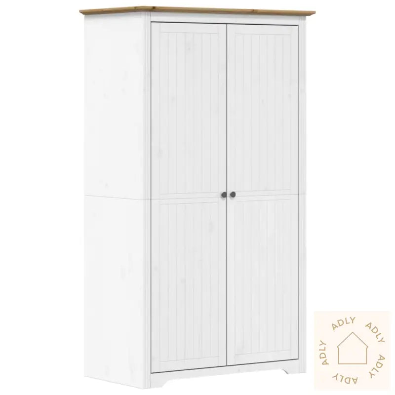 Garderobe Bodo Hvit Og Brun 99X53,5X173 Cm Heltre Furu
