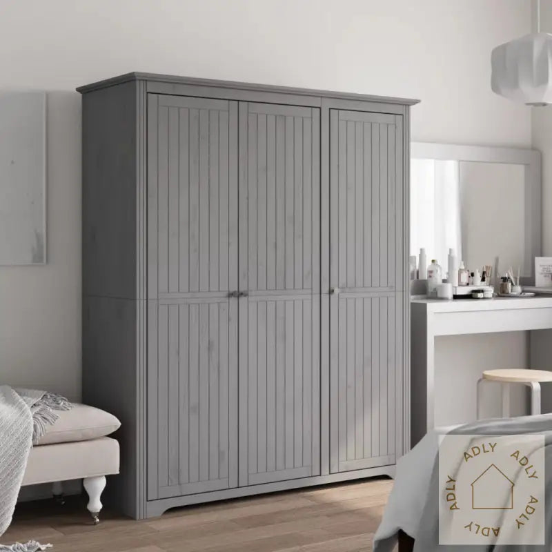 Garderobe Bodo Grå 146X53,5X173 Cm Heltre Furu