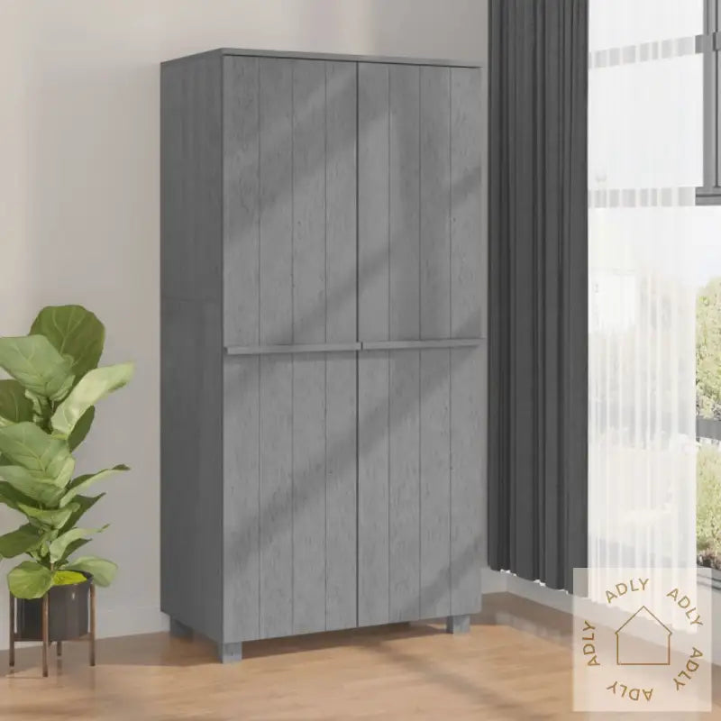 Garderobe Hamar 1 Mørkegrå 89X50X180 Cm Heltre Furu