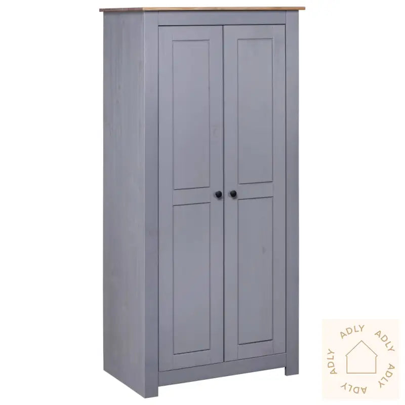 Garderobeskap Grå 80X50X171,5 Cm Heltre Furu Panama Range