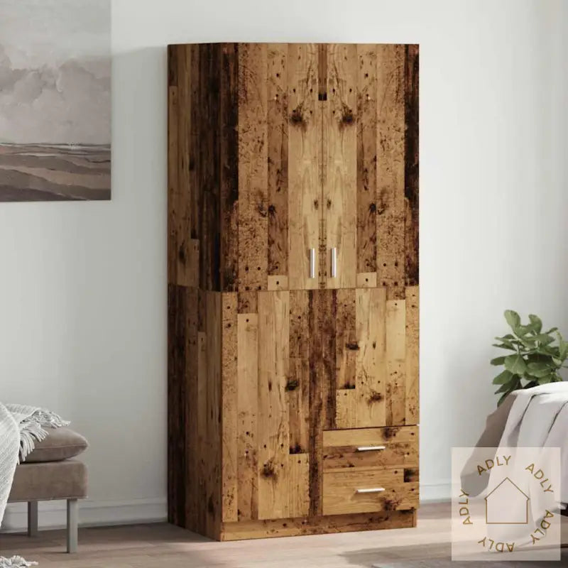 Garderobe Gammelt Tre 80X52X180 Cm Konstruert Tre