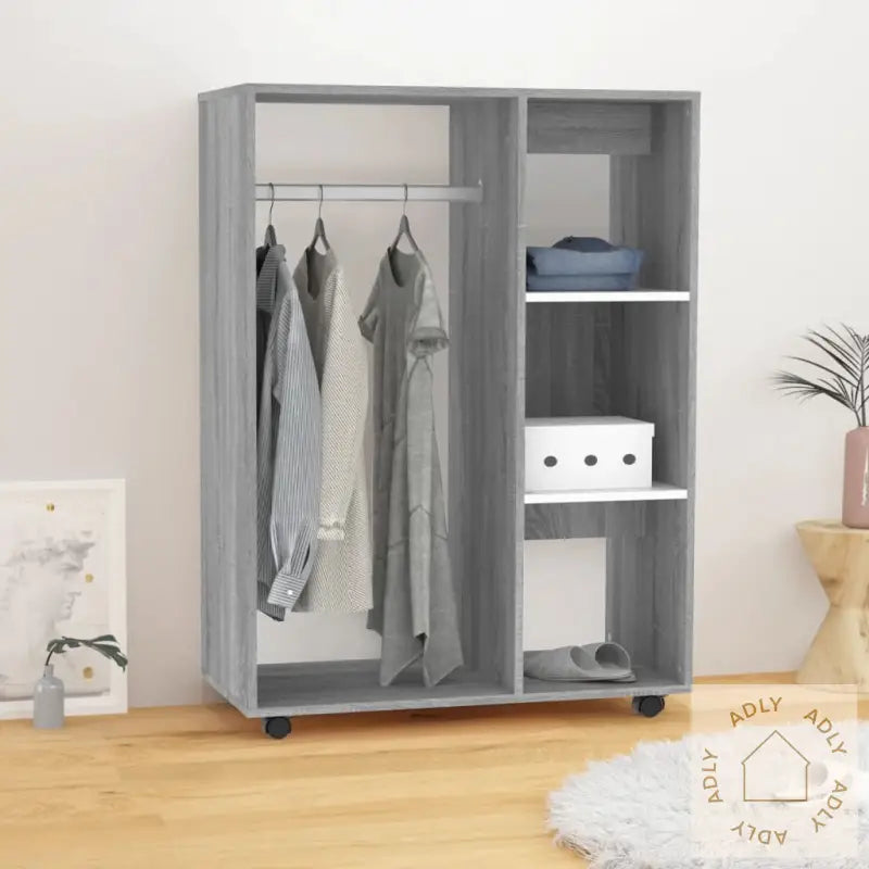 Garderobe Grå Sonoma 80X40X110 Cm Konstruert Tre