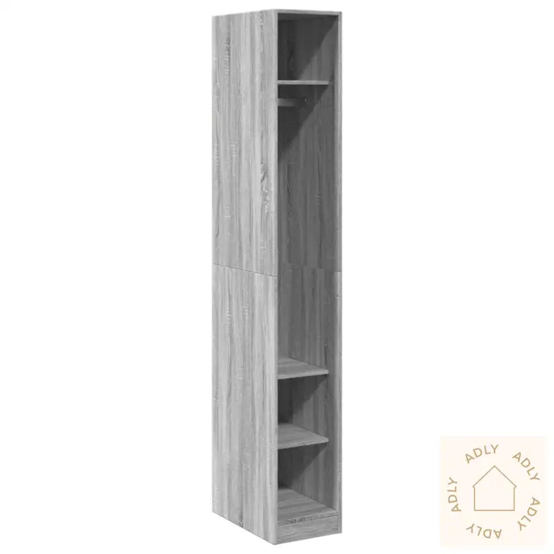 Garderobe Grå Sonoma 30X50X200 Cm Konstruert Tre