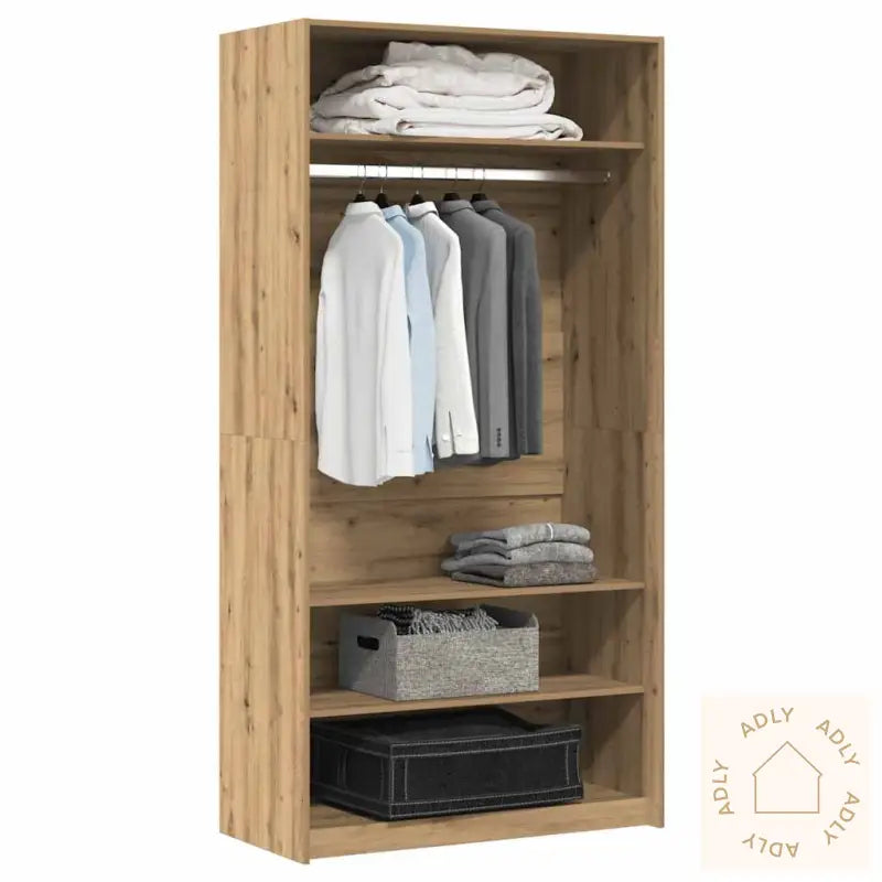Garderobe Artisan Eik 100X50X200 Cm Konstruert Tre