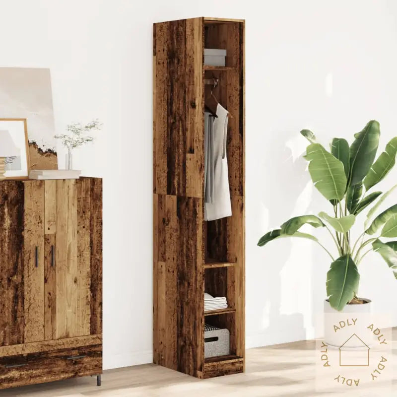 Garderobe Gammelt Tre 30X50X200 Cm Konstruert Tre