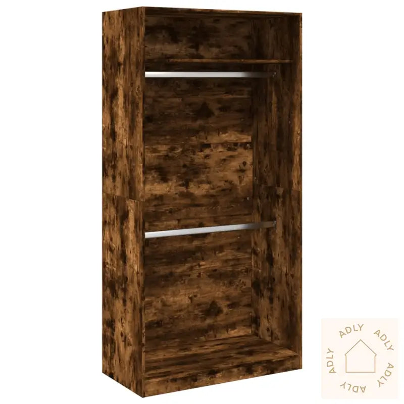 Garderobe Røkt Eik 100X50X200 Cm Konstruert Tre