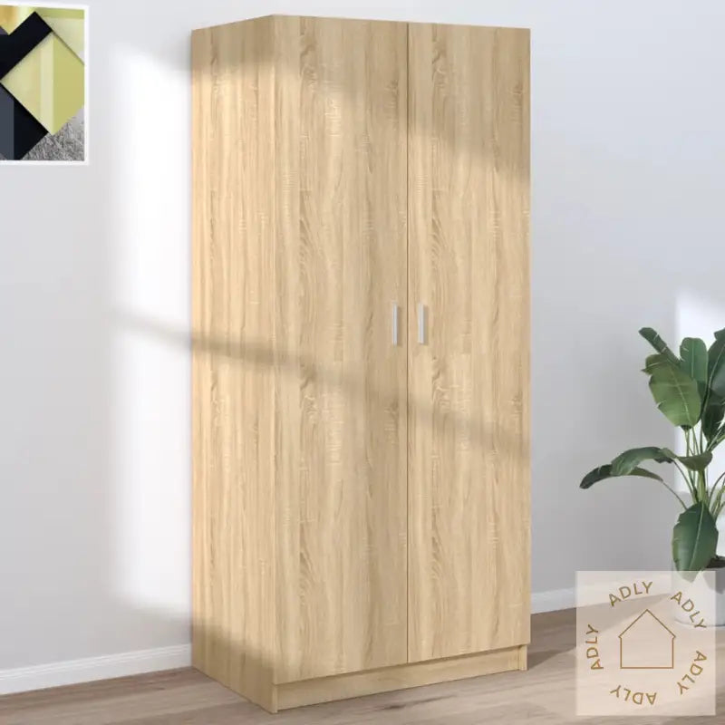 Garderobe Sonoma Eik 80X52X180 Cm Konstruert Tre